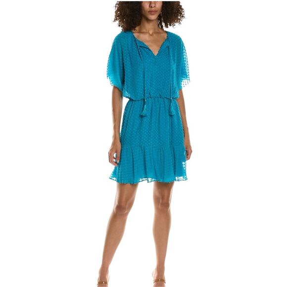 Trina Turk MAHALO SILK BLEND MINI DRESS IN BLUE size S - Picture 1 of 9